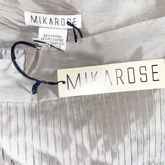 Mikarose Gray Pleated NWT A Line Career Skirt - Picture 8 of 8